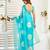 sky blue lilen print work designer party wear festive 1 minute ready to wear saree with unstitched blouse piece