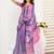 lavender pink lilen print work designer party wear festive 1 minute ready to wear saree with unstitched blouse piece