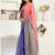 red blue lilen print work designer party wear festive 1 minute ready to wear saree with unstitched blouse piece