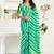 sky green lilen print work designer party wear festive 1 minute ready to wear saree with unstitched blouse piece