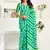 sky green lilen print 1 minute ready to wear saree with unstitched blouse piece