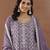 Lavender color embroideried rangoli crush silk semi stitched salwar suit