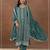 Teal color embroideried rangoli crush silk semi stitched salwar suit