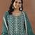 Teal color embroideried rangoli crush silk semi stitched salwar suit