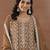 Dark gold color embroideried rangoli crush silk semi stitched salwar suit