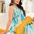 white sky lilen print work designer party wear festive 1 minute ready to wear saree with unstitched blouse piece