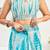 white sky lilen print work designer party wear festive 1 minute ready to wear saree with unstitched blouse piece