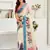 White lilen print work designer party wear festive 1 minute ready to wear saree with unstitched blouse piece