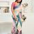 White lilen print work designer party wear festive 1 minute ready to wear saree with unstitched blouse piece
