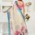 White lilen print work designer party wear festive 1 minute ready to wear saree with unstitched blouse piece