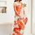 orange lilen print work designer party wear festive 1 minute ready to wear saree with unstitched blouse piece