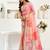 pink lilen print work designer party wear festive 1 minute ready to wear saree with unstitched blouse piece