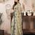 off white lilen print work designer party wear festive 1 minute ready to wear saree with unstitched blouse piece
