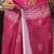 rani pink lilen print work designer party wear festive 1 minute ready to wear saree with unstitched blouse piece