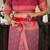 pink red lilen print work designer party wear festive 1 minute ready to wear saree with unstitched blouse piece