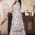 white lilen print work designer party wear festive 1 minute ready to wear saree with unstitched blouse piece