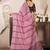 Dusty pink lilen print work designer party wear festive 1 minute ready to wear saree with unstitched blouse piece