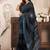 black lilen print work designer party wear festive 1 minute ready to wear saree with unstitched blouse piece