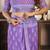 lavender lilen print work designer party wear festive 1 minute ready to wear saree with unstitched blouse piece