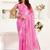 baby pink lilen print work designer party wear festive 1 minute ready to wear saree with unstitched blouse piece