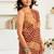 cream brown lilen print work designer party wear festive 1 minute ready to wear saree with unstitched blouse piece