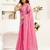pink yellow lilen print work designer party wear festive 1 minute ready to wear saree with unstitched blouse piece