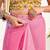 pink yellow lilen print work designer party wear festive 1 minute ready to wear saree with unstitched blouse piece