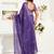deep purple lilen print work designer party wear festive 1 minute ready to wear saree with unstitched blouse piece