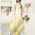 white lilen print work designer party wear festive 1 minute ready to wear saree with unstitched blouse piece