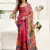 rani pink lilen print work designer party wear festive 1 minute ready to wear saree with unstitched blouse piece