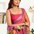 rani pink lilen print work designer party wear festive 1 minute ready to wear saree with unstitched blouse piece