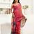 rani pink lilen print work designer party wear festive 1 minute ready to wear saree with unstitched blouse piece
