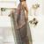 mehendi grey lilen print work designer party wear festive 1 minute ready to wear saree with unstitched blouse piece