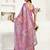 purple lilen print work designer party wear festive 1 minute ready to wear saree with unstitched blouse piece