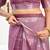 purple lilen print work designer party wear festive 1 minute ready to wear saree with unstitched blouse piece