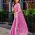 Baby pink soft shimmer chiffon embroidery work designer party wear festive saree with unstitched blouse piece