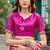 Rani pink soft shimmer chiffon embroidery work designer party wear festive saree with unstitched blouse piece