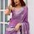 Lavender soft shimmer chiffon embroidery work designer party wear festive saree with unstitched blouse piece
