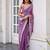 Lavender soft shimmer chiffon embroidery work designer party wear festive saree with unstitched blouse piece