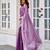 Lavender soft shimmer chiffon embroidery work designer party wear festive saree with unstitched blouse piece