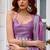 Lavender soft shimmer chiffon embroidery work designer party wear festive saree with unstitched blouse piece