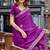 Purple soft shimmer chiffon embroidery work designer party wear festive saree with unstitched blouse piece