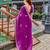 Purple soft shimmer chiffon embroidery work designer party wear festive saree with unstitched blouse piece