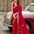 Red soft shimmer chiffon embroidery work designer party wear festive saree with unstitched blouse piece