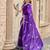 Plum soft shimmer chiffon embroidery work designer party wear festive saree with unstitched blouse piece