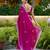 Rani pink soft shimmer chiffon embroidery work designer party wear festive saree with unstitched blouse piece