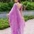 Lavender soft shimmer chiffon embroidery work designer party wear festive saree with unstitched blouse piece