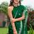Green soft shimmer chiffon embroidery work designer party wear festive saree with unstitched blouse piece