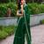 Green soft shimmer chiffon embroidery work designer party wear festive saree with unstitched blouse piece