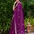 Purple soft shimmer chiffon embroidery work designer party wear festive saree with unstitched blouse piece